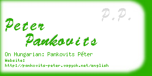 peter pankovits business card
