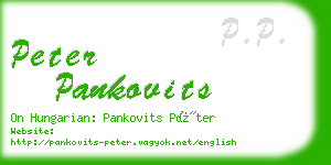 peter pankovits business card